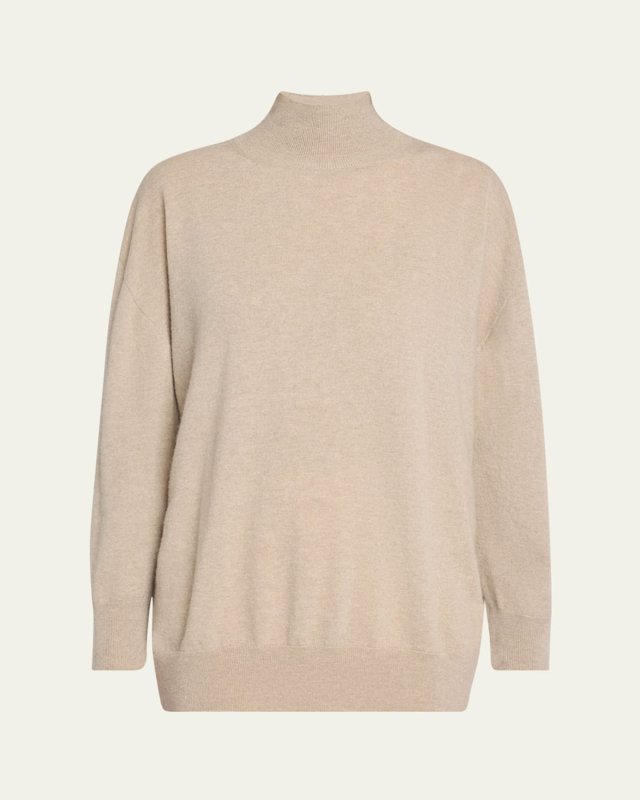 Jabari Mock-Neck Oversized Cashmere Sweat